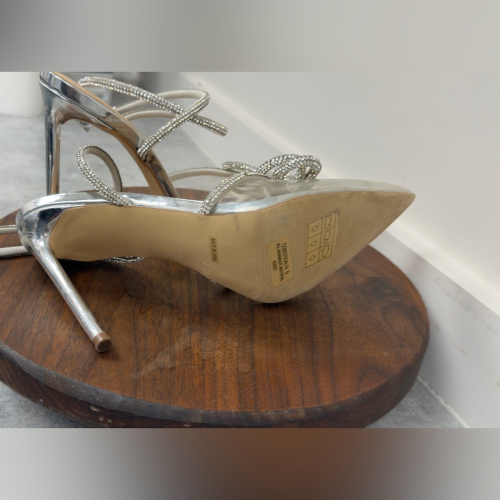 Anne Michelle Silver Rhinestone Bow‎ Heels - Picture 5 of 13